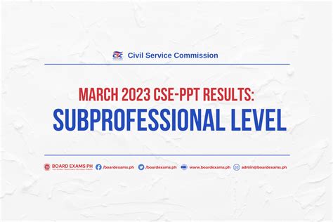 csc sub professional result march 2023|FULL RESULTS: March 26, 2023 Civil Service Exam CSE.